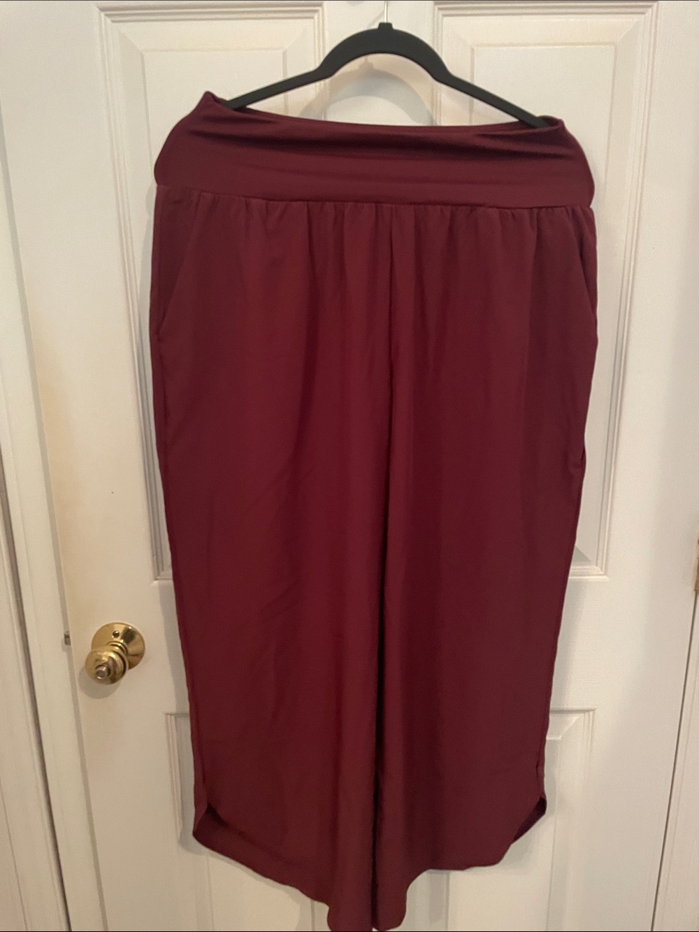 HALARA Burgundy Wide-Leg Pull-On Track Pants